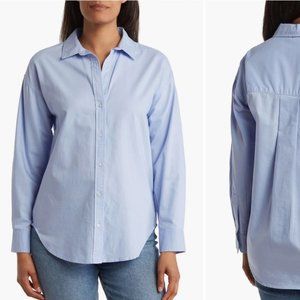Oversized Light Blue Button Down Shirt Size Medium